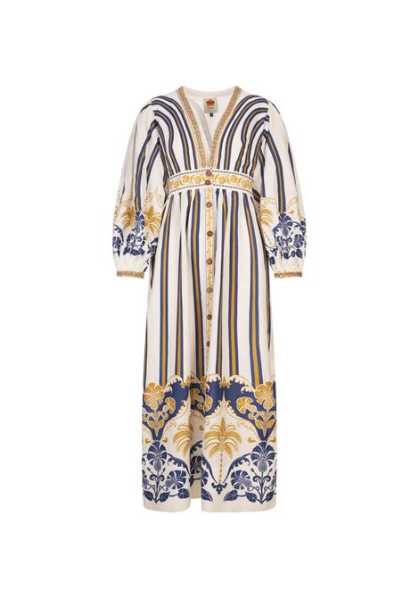 Maxi Abito Pineapple Deco Bianco Sporco FARM RIO | 333826PINEAPPLE DECO MULTICOLOR